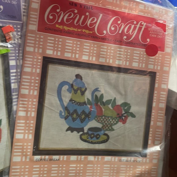 crewel craft coffe break & fruits and wine kit - Picture 3 of 4